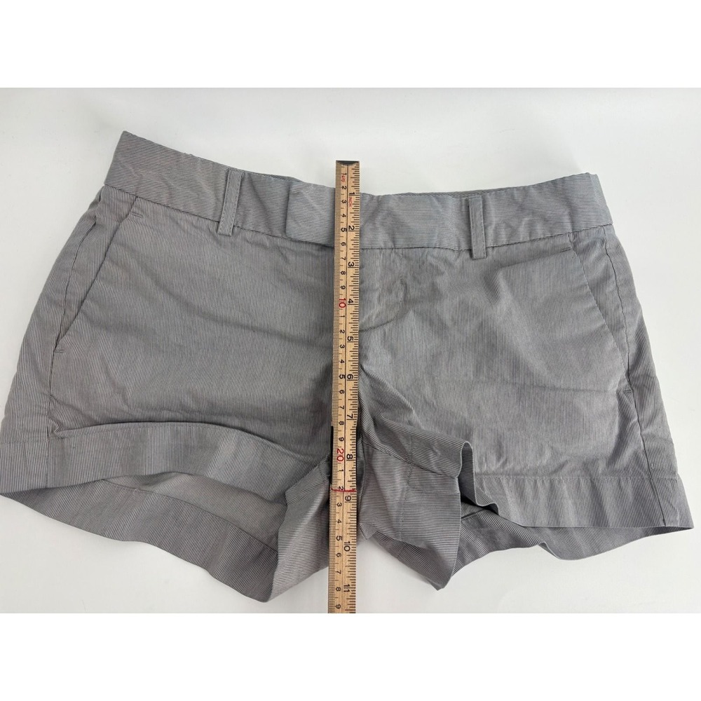 Banana Republic Petites Gray White Striped Cotton Shorts 0P Vintage 2011 - Picture 6 of 7